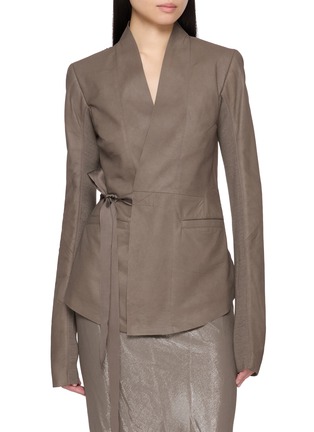 首图 - 点击放大 - RICK OWENS - 皮革围裹式收腰夹克