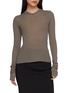 首图 - 点击放大 - RICK OWENS - Long Sleeve Hooded Ribbed Silk Blend Top