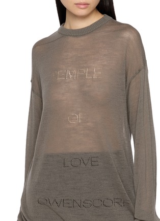  - RICK OWENS - Long Sleeve Temple Of Love Sheer Knit Top