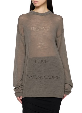首图 - 点击放大 - RICK OWENS - Long Sleeve Temple Of Love Sheer Knit Top