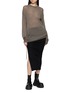 模特儿示范图 - 点击放大 - RICK OWENS - Long Sleeve Temple Of Love Sheer Knit Top