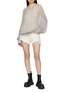 模特儿示范图 - 点击放大 - RICK OWENS - Long Sleeve Sheer Hooded Ribbed Knit Top