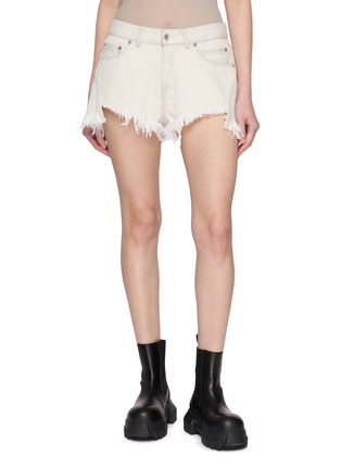 首图 - 点击放大 - RICK OWENS - Bias Cut Off Frayed Shorts