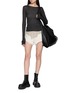 模特儿示范图 - 点击放大 - RICK OWENS - Bias Cut Off Frayed Shorts
