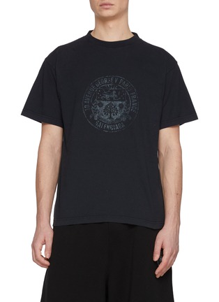 首图 - 点击放大 - BALENCIAGA - Crest Logo Print Cotton Jersey T-Shirt