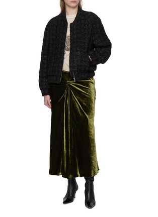模特儿示范图 - 点击放大 - THE LAURENT - Tweed Bomber Jacket