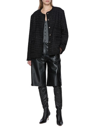 模特儿示范图 - 点击放大 - THE LAURENT - Sequin Tweed Jacket
