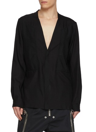 首图 - 点击放大 - RICK OWENS - Larry Fogpocket Wool Shirt
