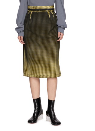 首图 - 点击放大 - MAISON MARGIELA - Degradé Chequered Wool Blend Pencil Skirt