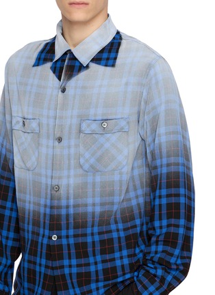  - MAISON MARGIELA - Gradient Chequered Undyed Detail Viscose Shirt