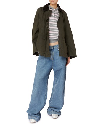 模特儿示范图 - 点击放大 - GUEST IN RESIDENCE - 羊绒条纹 POLO 衫