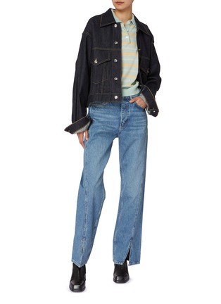 模特儿示范图 - 点击放大 - GUEST IN RESIDENCE - 羊绒条纹 POLO 衫