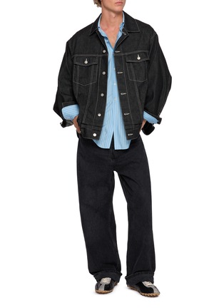 模特儿示范图 - 点击放大 - BEAUTIFUL PEOPLE - Double End Contrast Stitch Selvedge Denim Jacket