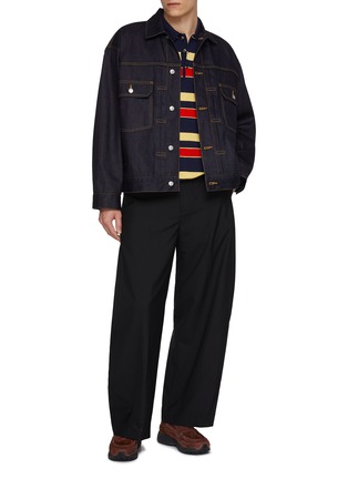 模特儿示范图 - 点击放大 - BEAUTIFUL PEOPLE - Dark Wash Relaxed Fit Selvedge Denim Jacket