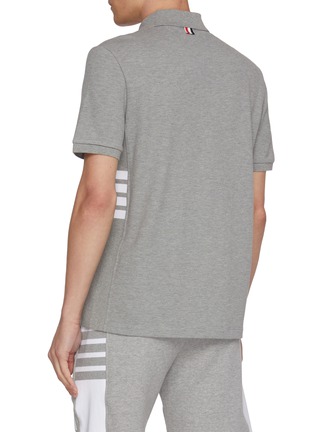 背面 - 点击放大 - THOM BROWNE - Short Sleeve Side 4-Bar Cotton Piqué Polo Shirt