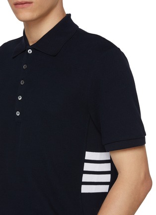  - THOM BROWNE - Short Sleeve Side 4-Bar Cotton Piqué Polo Shirt