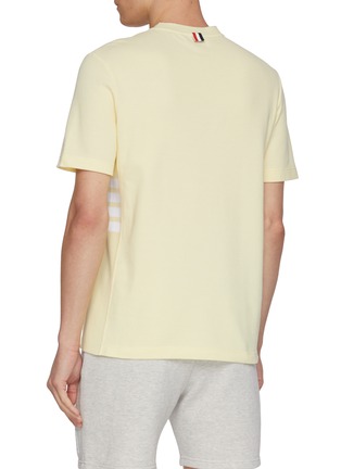 背面 - 点击放大 - THOM BROWNE - Short Sleeve Side 4-Bar Cotton Piqué T-Shirt