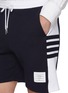  - THOM BROWNE - Colour Block Drawstring Waist Side 4-Bar Cotton Sweatshorts