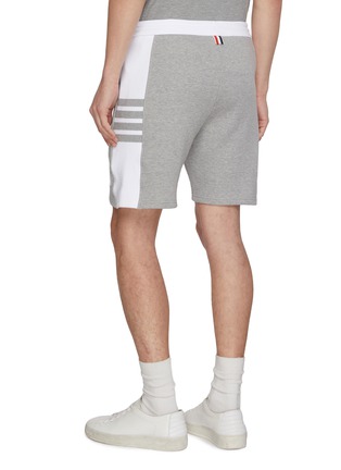 背面 - 点击放大 - THOM BROWNE - Colour Block Drawstring Waist Side 4-Bar Cotton Sweatshorts