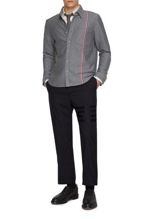模特儿示范图 - 点击放大 - THOM BROWNE - RWB Stripe Cotton Shirt Jacket