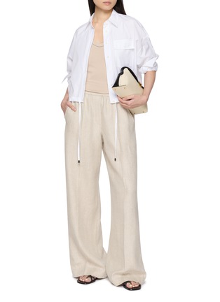 模特儿示范图 - 点击放大 - BRUNELLO CUCINELLI - 抽绳下摆衬衫