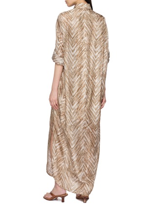 背面 - 点击放大 - BRUNELLO CUCINELLI - Chevron Print Silk Long Shirt Dress