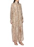 正面 -点击放大 - BRUNELLO CUCINELLI - Chevron Print Silk Long Shirt Dress