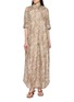 首图 - 点击放大 - BRUNELLO CUCINELLI - Chevron Print Silk Long Shirt Dress