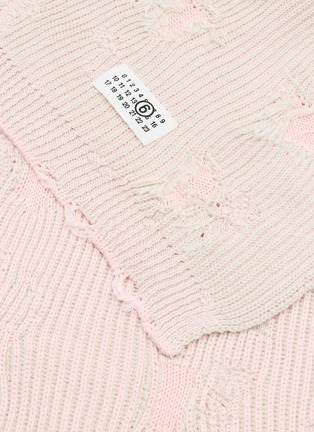 细节 - 点击放大 - MM6 MAISON MARGIELA - 纹理纯棉针织围巾