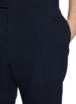  - THOM BROWNE - Striped Seersucker Wool Shorts