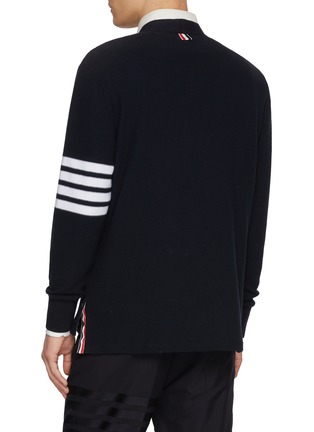 背面 - 点击放大 - THOM BROWNE - Textured Piqué 4-Bar Cotton Knit Cardigan