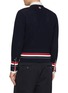 背面 - 点击放大 - THOM BROWNE - Ripple Stitched RWB Stripe Hem Cotton Cardigan