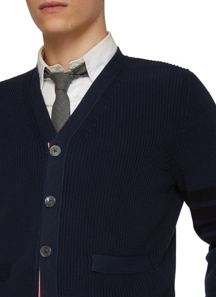  - THOM BROWNE - Tonal 4 Bar Cotton Cardigan