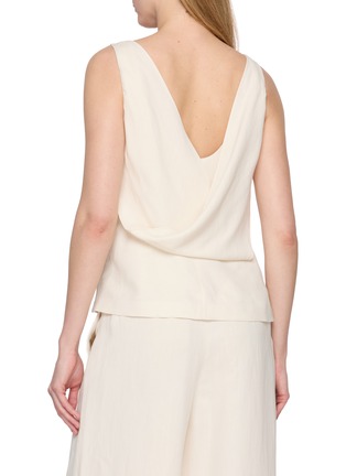 背面 - 点击放大 - BRUNELLO CUCINELLI - Sleeveless Draped V-Neck Viscose Top
