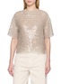 首图 - 点击放大 - BRUNELLO CUCINELLI - Short Sleeve Embellished Crewneck Silk Top