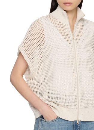  - BRUNELLO CUCINELLI - 亮片饰镂空针织背心