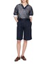 模特儿示范图 - 点击放大 - BRUNELLO CUCINELLI - Pleated Viscose Bermuda Shorts