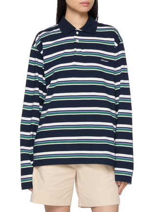 首图 - 点击放大 - SIENNE - Olsen Long Sleeve Striped Polo Top