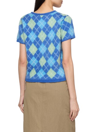 背面 - 点击放大 - SIENNE - Kiko Short Sleeve Argyle Knit Top