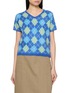 首图 - 点击放大 - SIENNE - Kiko Short Sleeve Argyle Knit Top