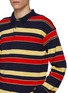  - JW ANDERSON - Striped Contrast Panel Cotton Wool Knit Rugby Polo Sweater
