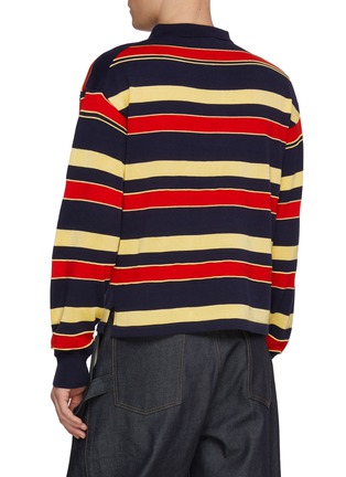 背面 - 点击放大 - JW ANDERSON - Striped Contrast Panel Cotton Wool Knit Rugby Polo Sweater