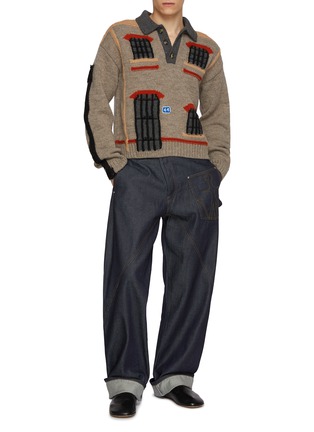 模特儿示范图 - 点击放大 - JW ANDERSON - House Merino Wool Polo Sweater