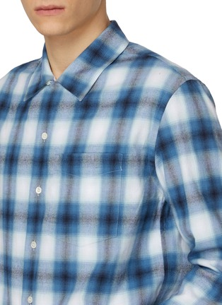  - JW ANDERSON - Long Sleeve Gradient Chequered Cotton Flannel Shirt