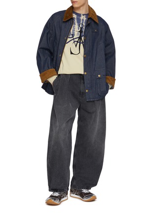 模特儿示范图 - 点击放大 - JW ANDERSON - Half Dip Dye Anchor Cotton Sweatshirt