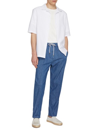 模特儿示范图 - 点击放大 - BRUNELLO CUCINELLI - 纯棉 LOGO 圆领 T 恤