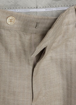 细节 - 点击放大 - BRUNELLO CUCINELLI - Flap Pocket Single Breasted Cashmere Silk Herringbone Suit