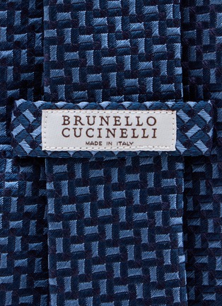 细节 - 点击放大 - BRUNELLO CUCINELLI - 真丝提花领带