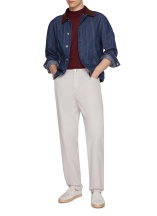 模特儿示范图 - 点击放大 - BRUNELLO CUCINELLI - Crewneck Silk Cotton Sweater