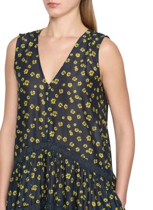  - MERLETTE - Sleeveless Tiered V-Neck Cotton Dress